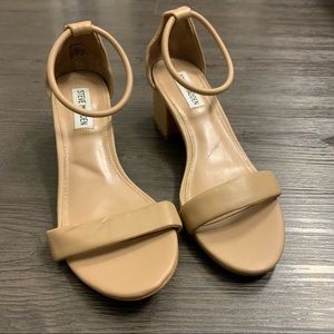 Steve Madden | Ibbie Heel Tan/Nude Chunky Heels | Size 7